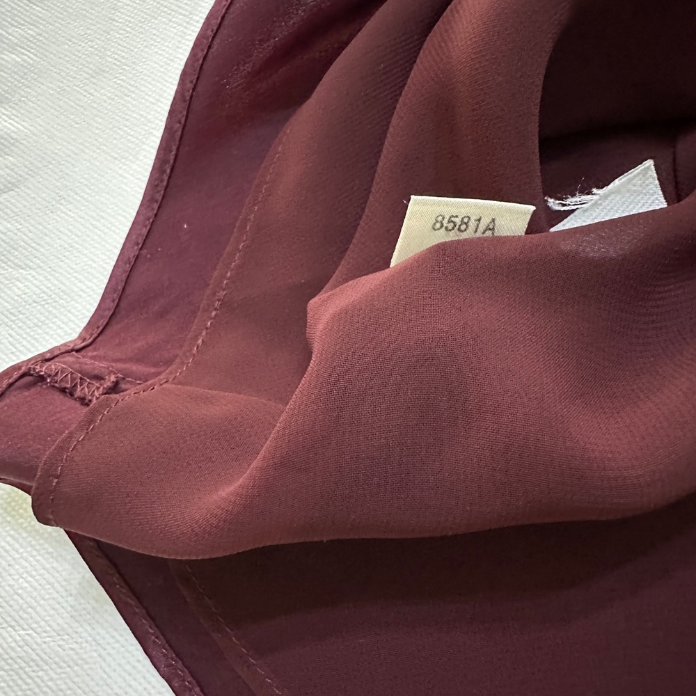 Ann Taylor Camisole Top Womens 6 Burgundy Satin Poetcore Dark Romantic Coquette - Picture 11 of 13